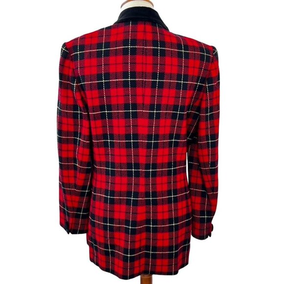 Vintage Pendleton Womens Tartan Plaid Blazer Jacket Sz M 100% Virgin Wool Lined - Picture 4 of 13